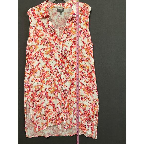 Ninety Clothing Co Women's L Button Front Sleeveless Floral Rayon Dress - Picture 3 of 5